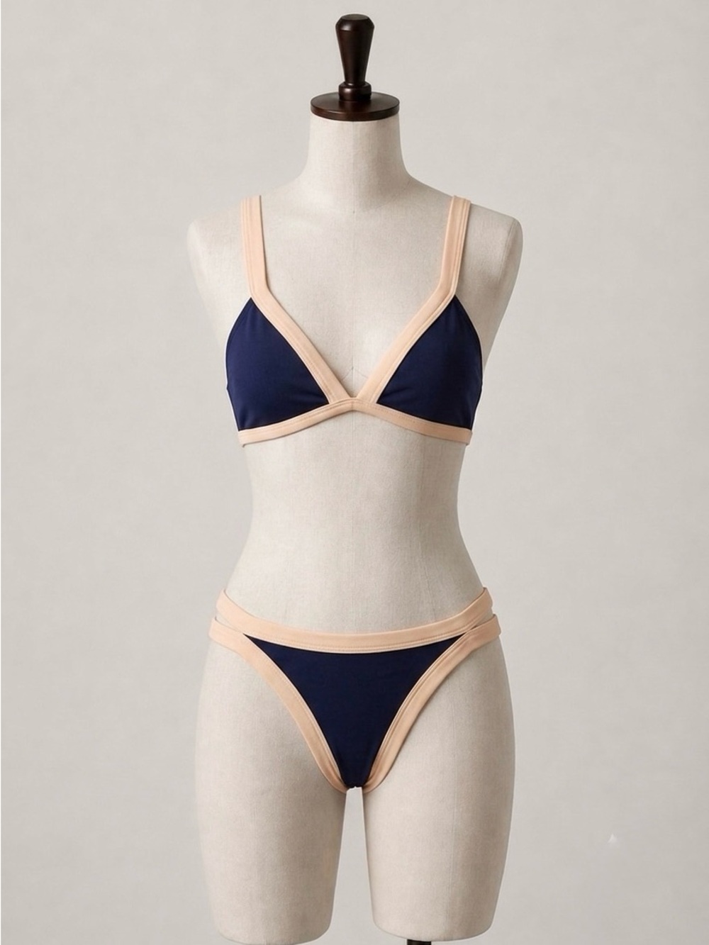 👙BOGO Free L*SPACE Navy and Beige Trim Two-Piece Bikini